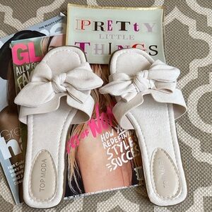 TOP Moda Women's Cream Bow Sandals; size 7; MWOT
